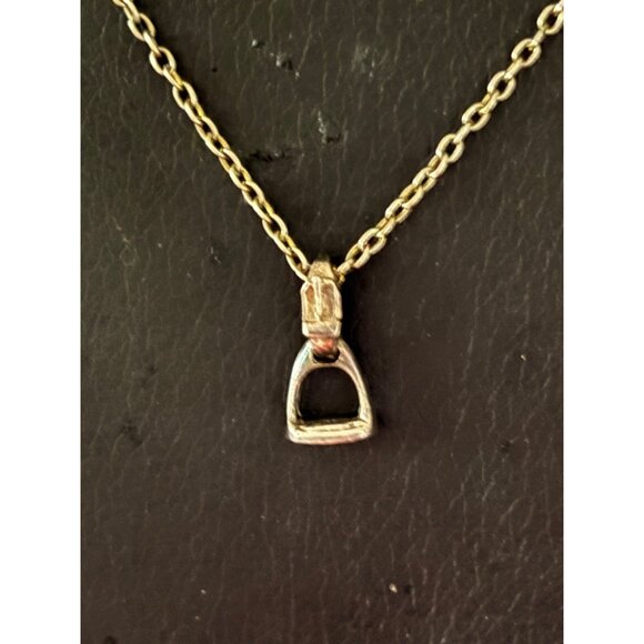 Equestrian Stirrup Necklace & Earrings Set Silver Tone Horse Riding Pierced - Picture 7 of 16